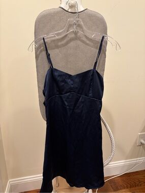 collusion slash neck denim mini dress Medium Wash Denim V Notch Neck Flare Mini Dress
